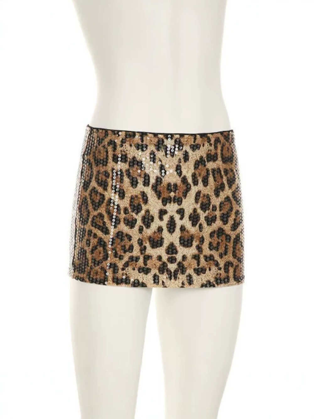 H&M Leopard Sequin Bodycon Mini Skirt Hot Girl Slimming Summer Fashion
